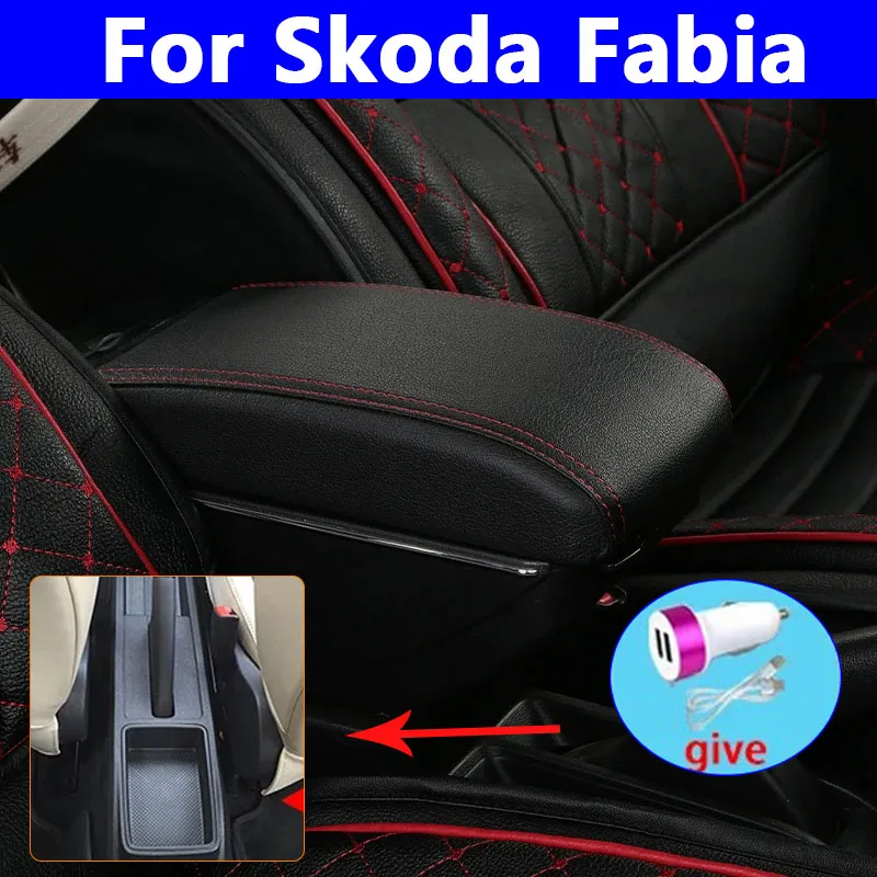 

Подлокотник для Skoda Fabia для Skoda Fabia 3 III 2015-2021, автомобильный подлокотник, детали для модернизации, ящик для хранения, автомобильные аксессуары