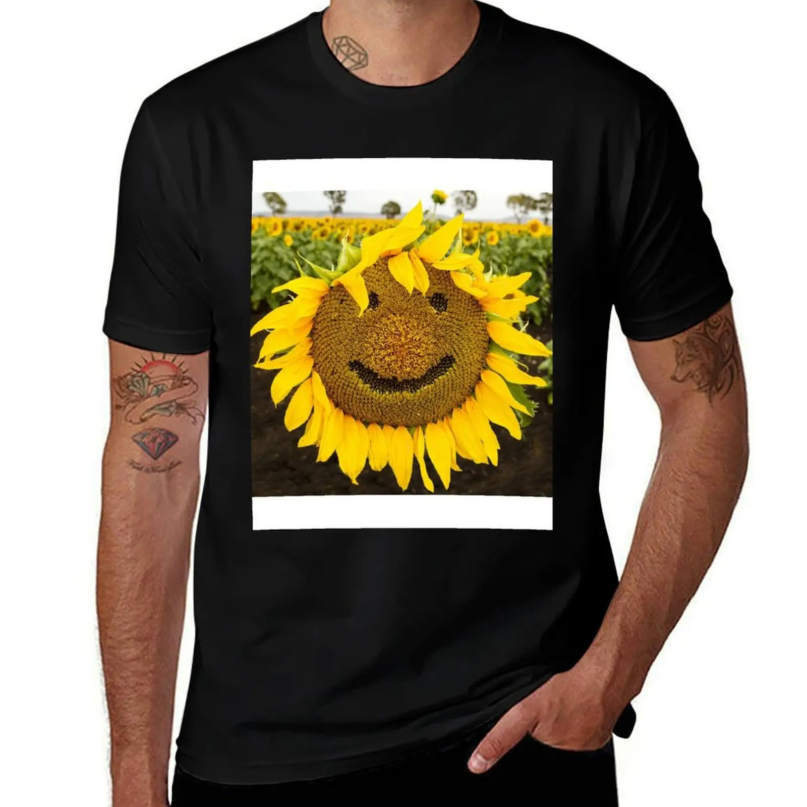 

Sunflower Face T-Shirt summer tops sports fans mens t shirts pack