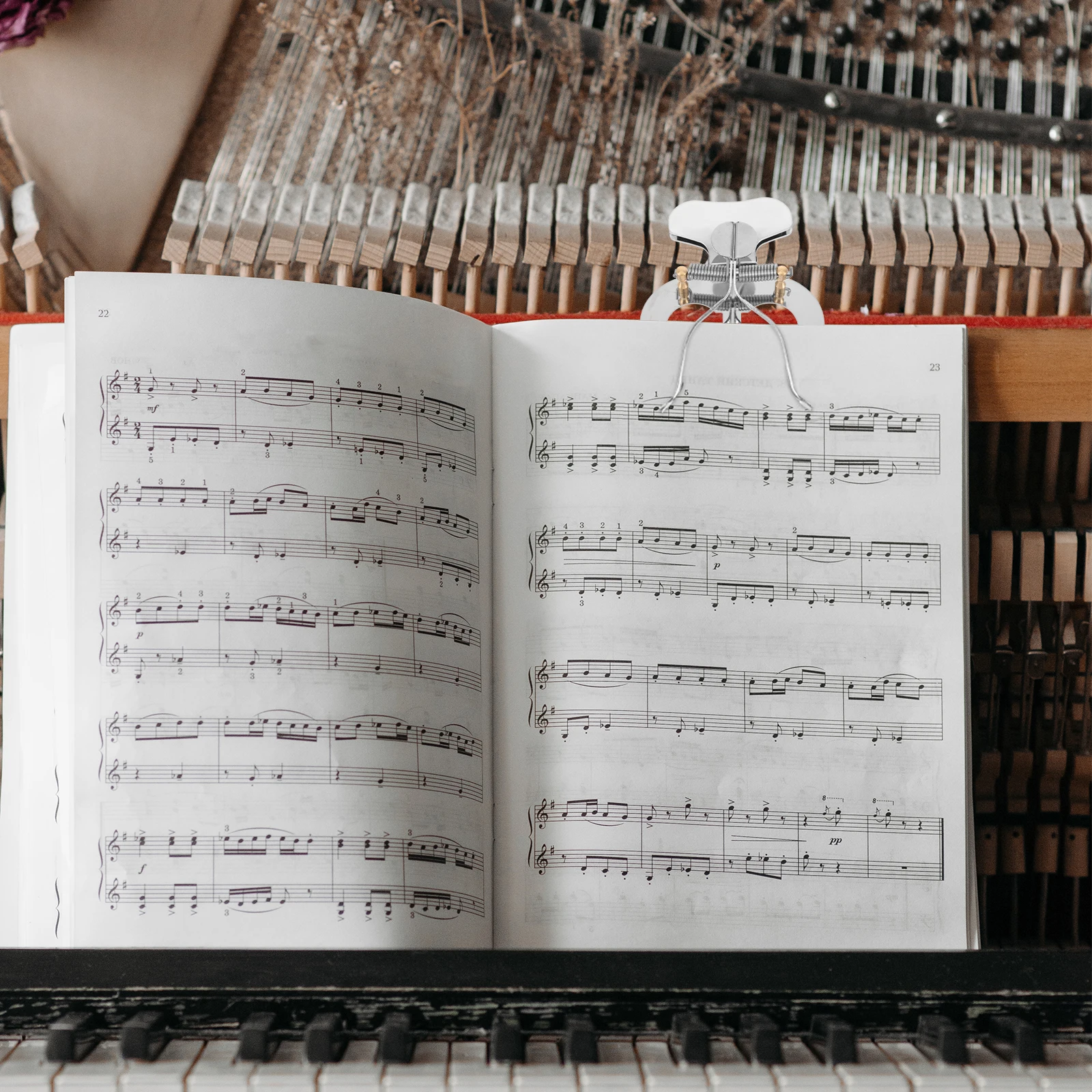 

Compact Metal Trombone Lyre Sturdy Marching Music Score Clamp Trombone Sheet Music Clip Holder Clarinet Lyre for Marching Band