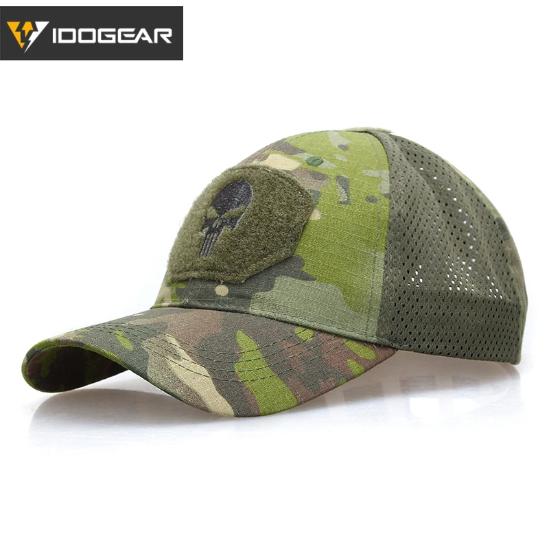 IDOGEAR Tactical Army Skull Airsoft Baseball Cap Dad Hat Sun Hats Headwear Camo Military Hunting Outdoor Sports Camping Caps