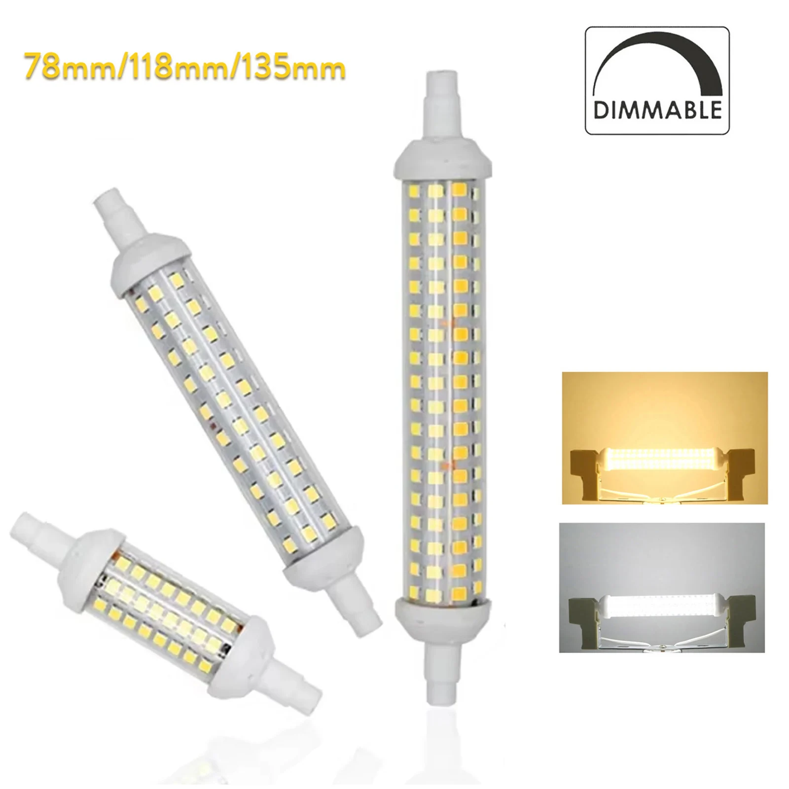 

Dimmable R7s Led Bulb 15w 20w Tube Light Ceramic Bulbs Cool White Spot Ceiling 220v Corn 118mm Warm White 10w Home Smd2835 Chip
