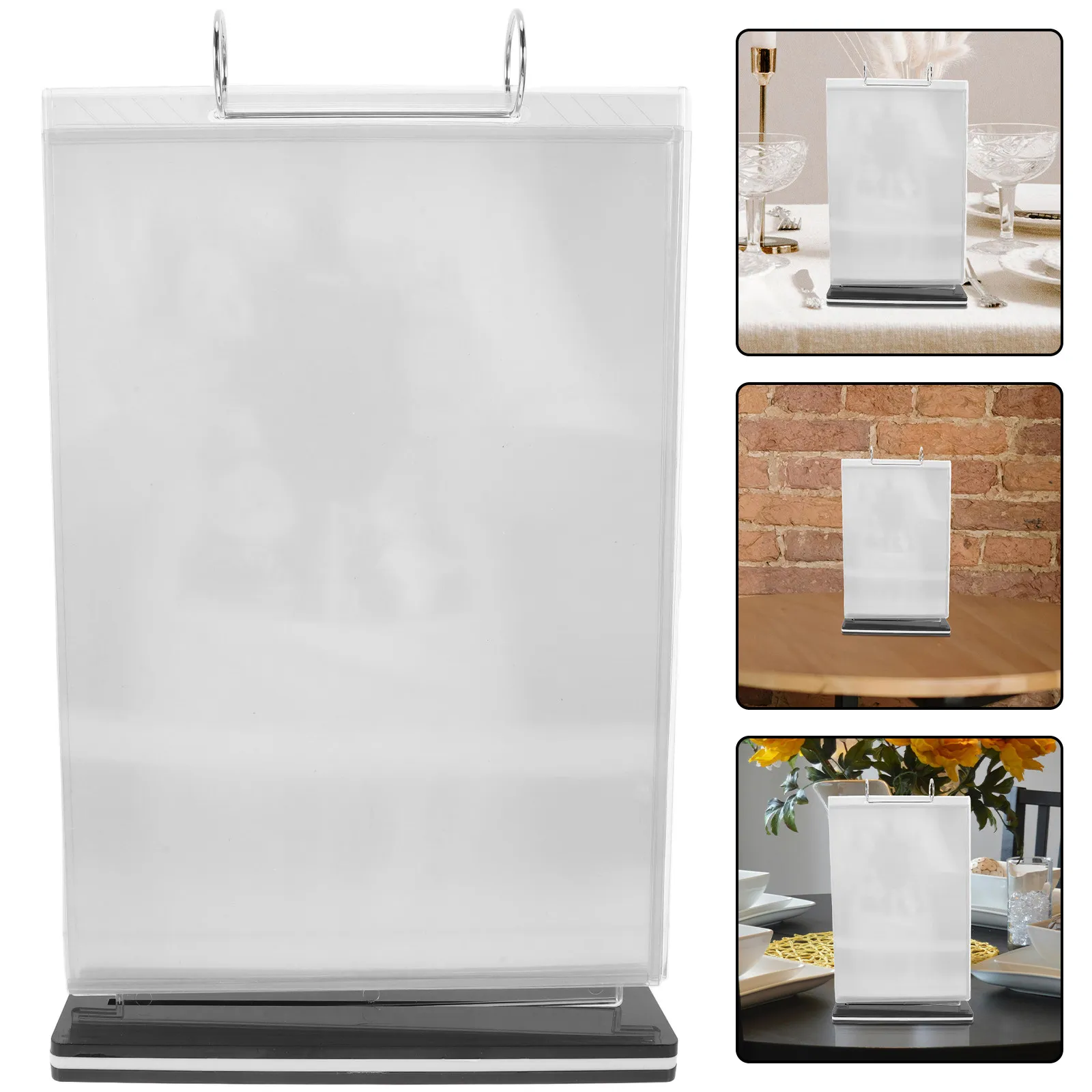 A4 6 Vertical Flip Acrylic Display Stand Menu Sign Holder Double Sided Transparent Desktop Table Display for Restaurants