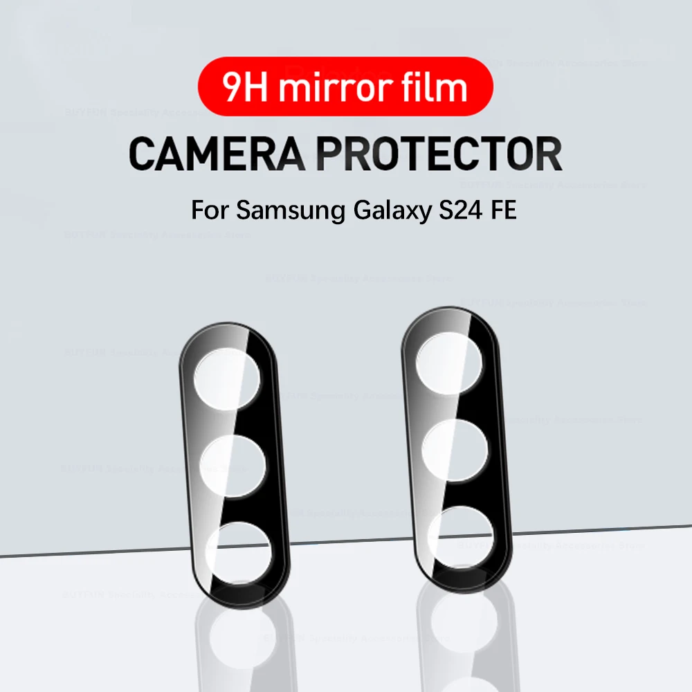 3D изогнутый черный защитный чехол для камеры для Samsung Galaxy S24 FE, закаленное стекло, задние линзы, чехлы для Samsung S24FE S 24FE 24 FE, 2 шт.