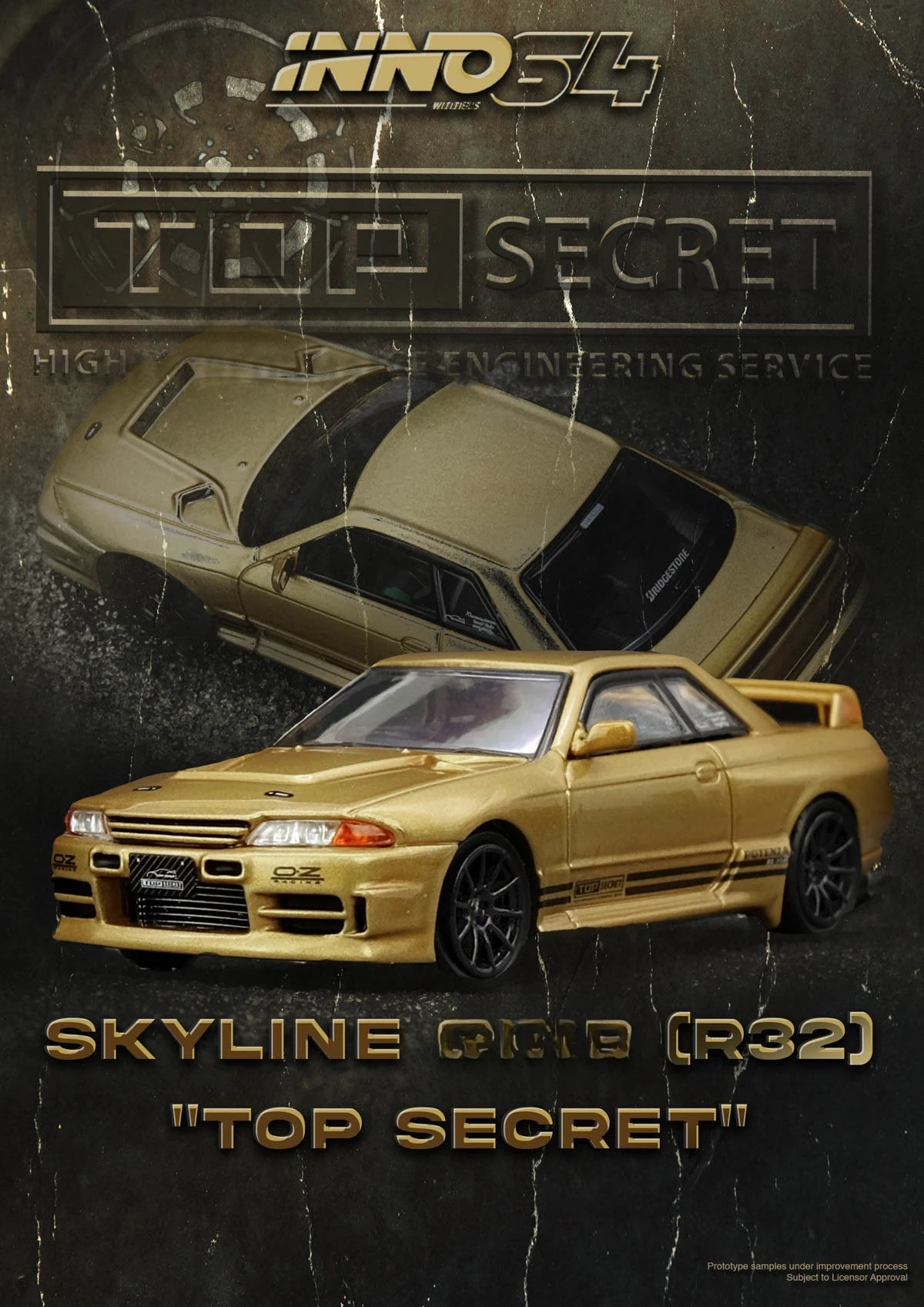 inno-1-64-top-secret-bnr32-650r-ゴールド-ホワイト-ダイキャストモデルカー