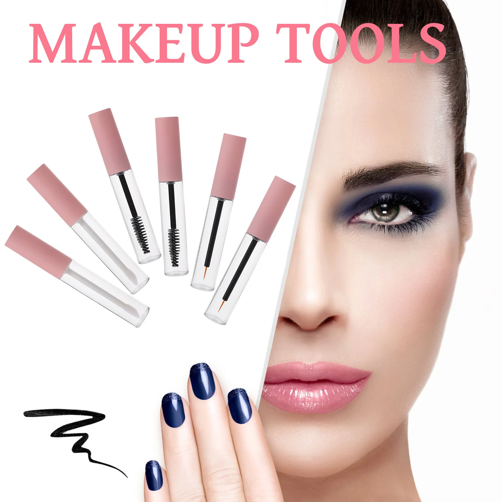 

6pcs Plastic Tubes for Lip Gloss Eyebrow Serum Eyelash Oil Mascara Containers Lightweight Proper Makeup Tools Size
