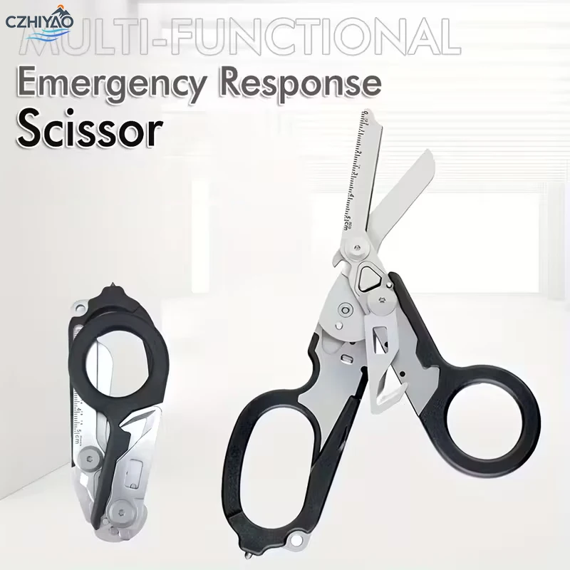 

CZHIYAO Heavy Duty Stainless Steel Folding Trauma Scissors Are Portable for First Aid Camping Hiking and Outdoor Survival