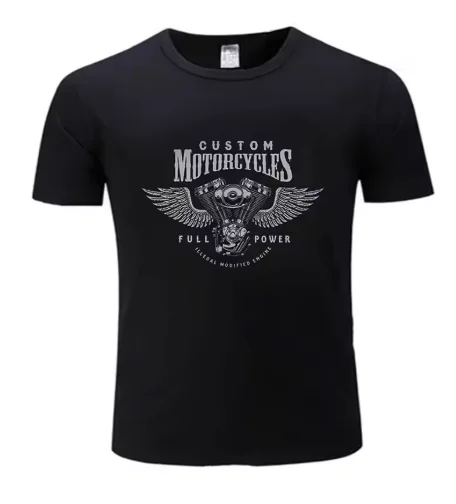 Men T Shirt Motorcycles Engine Chopper Biker Bobber Motard Harleys Tees Graphic Oversize Davidson Streetwear Casual Unisex