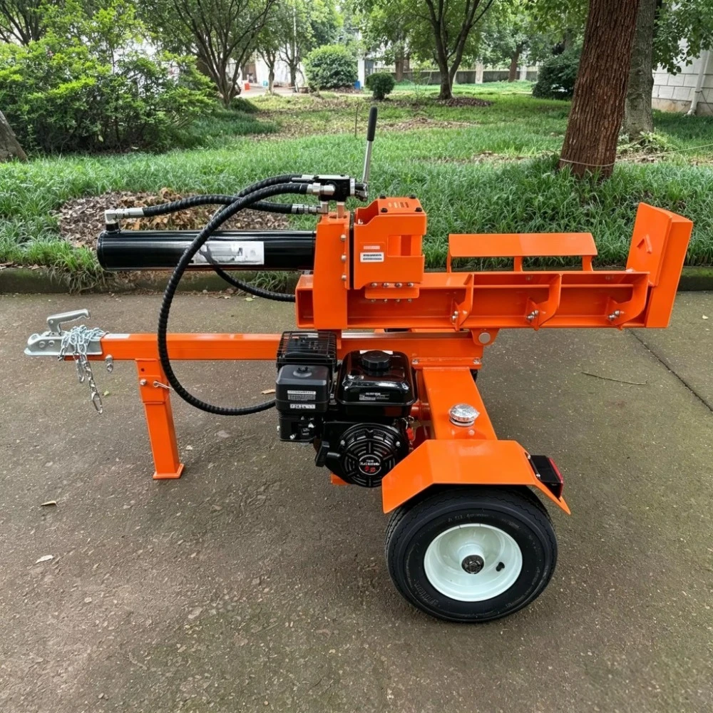 BISON(CHINA) 7HP Operated Log Splitter Zhejiang Portable Electric Firewood Cutter 22Ton Wood Machine 400mm Cutting Diameter