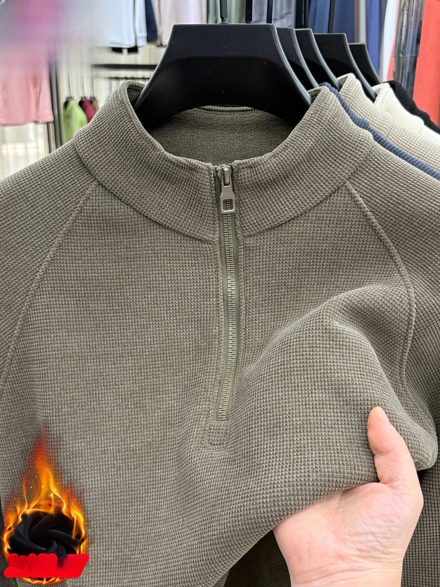 

Warm Fce Long Sve T-irt Stand Collar Leisure Faion Autumn Winter Men's Knittedwear Polyester Spandex Blend TUCANO