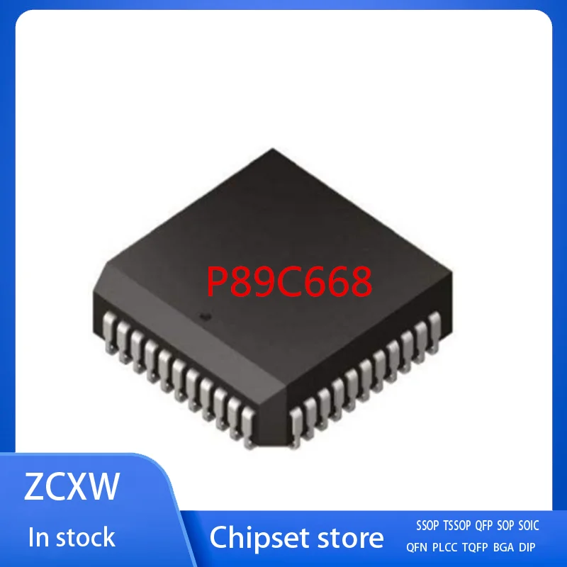 New 5Pcs/Lot   P89C668   P89C668HBA   P89C668HFA    PLCC-44