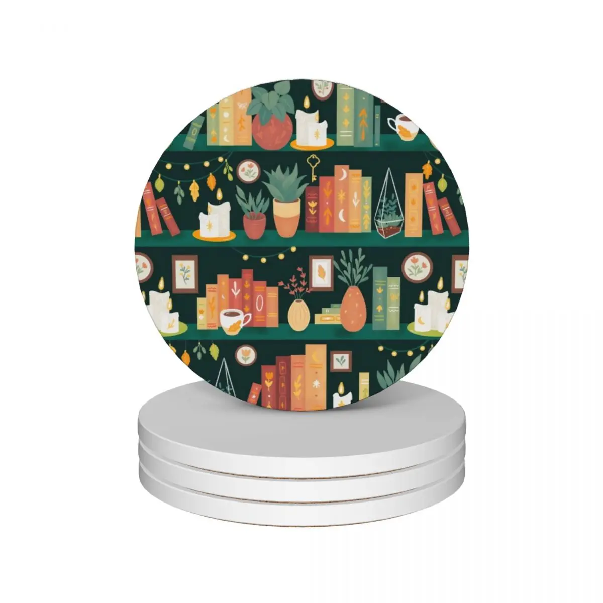 

Hygge library Ceramic Coasters (Set of 4) customized drinks Coasters