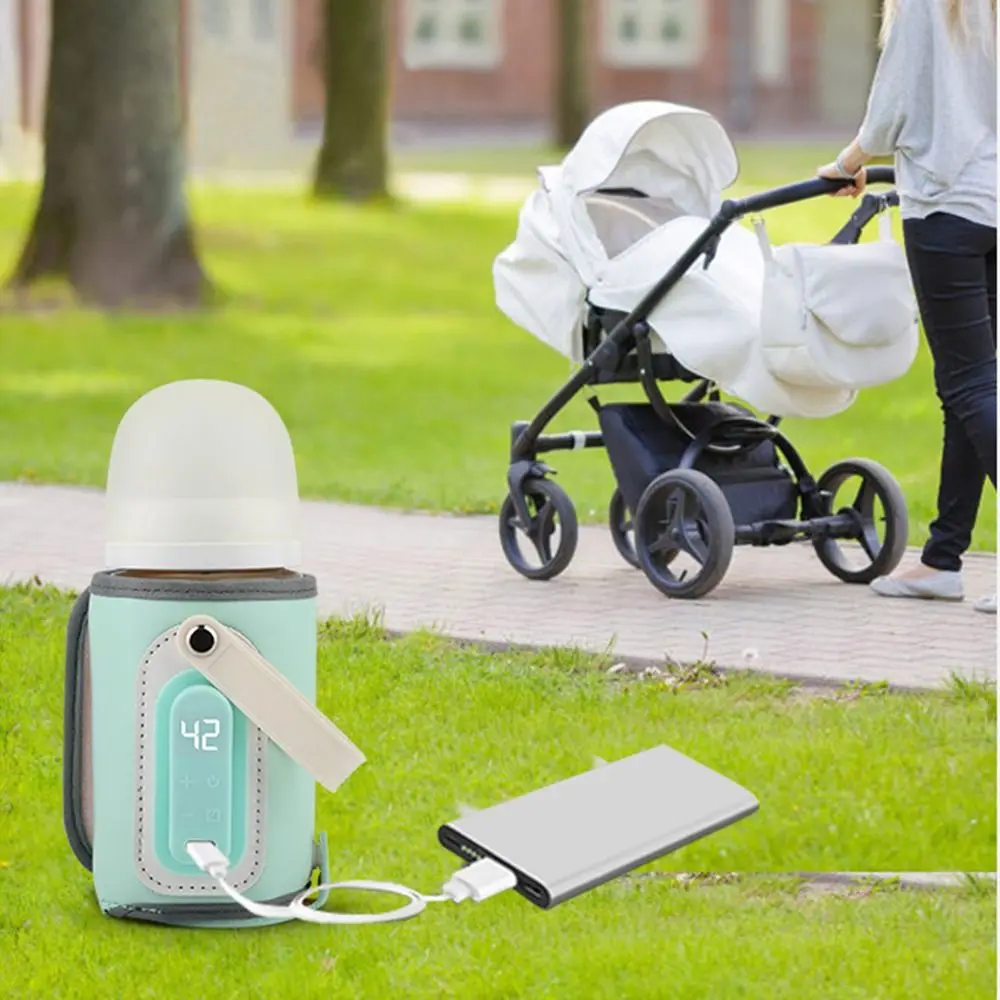 

LED Display Portable Baby Bottle Warmer Temperature Adjust 24H Constant Temperature Milk Bottle Insulation Sleeve Fast Heating