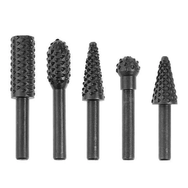 

652F 5Pcs Wolf Tooth Rotary File Grinding Accessories Set Electric Grinding Head Tool Woodworking Rotary File Kits