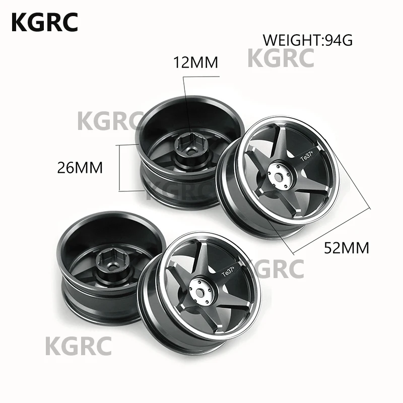 

4pcs Metal Wheel Rim For 1/10 RC On Road Drift Car HSP 94122 TAMIYA TT02 XV01 KYOSHI YOKOMO WLtoys HPI