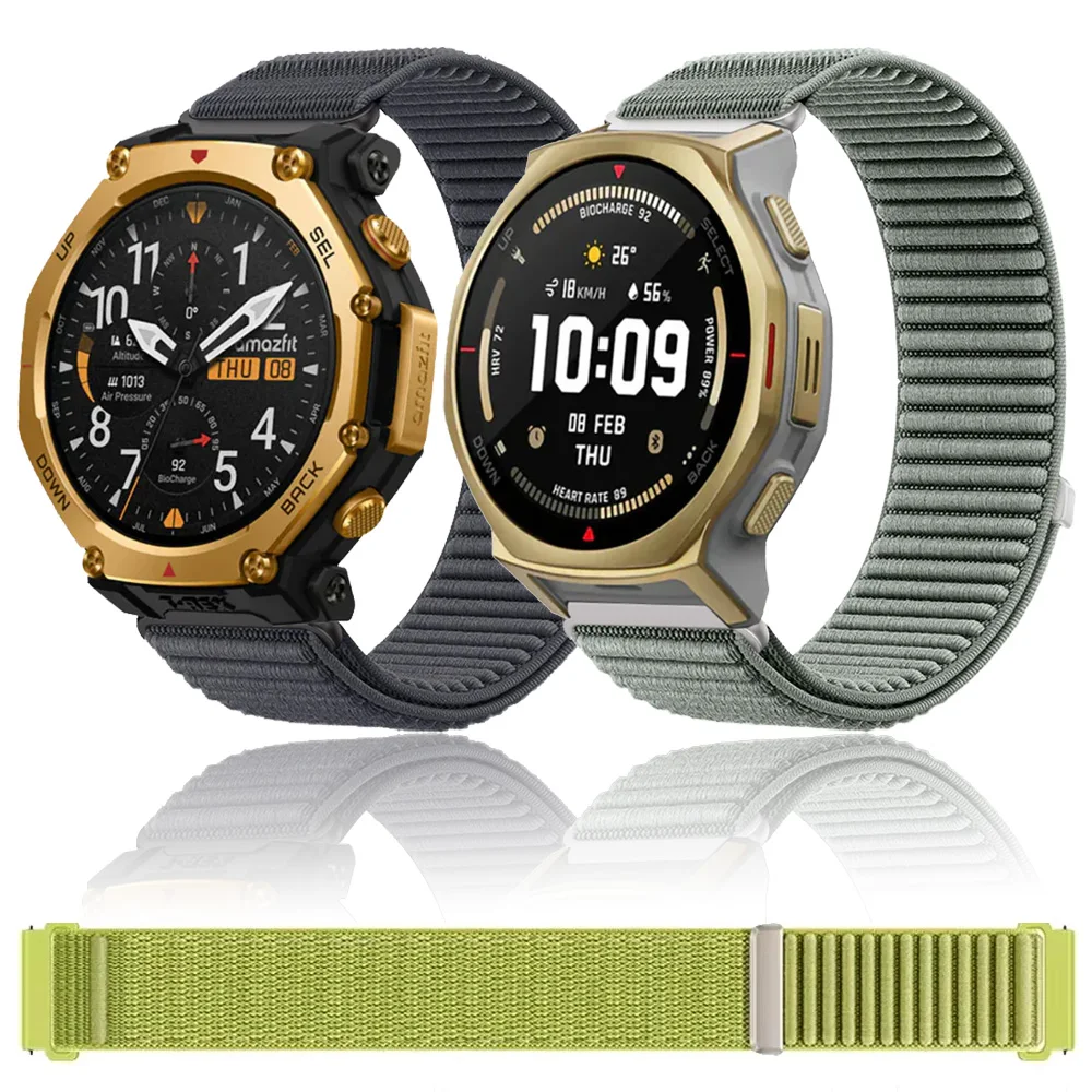 18 mm 20 mm 22 mm Nylon-Schlaufenarmband für Amazfit T-Rex3 Pro/Active Max/Active 2 Sportarmband Amazfit Balance 2-1 Bip 6 Helio Belt