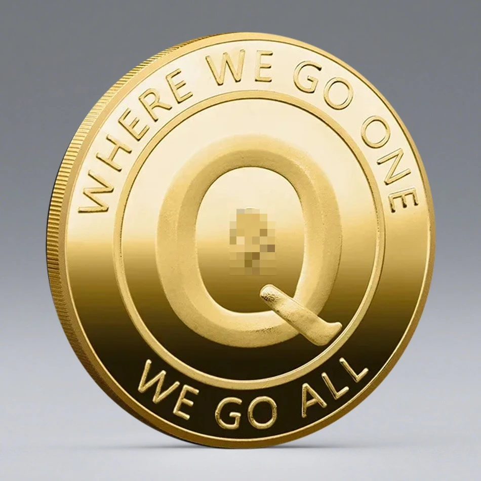 New Digital Virtual Q Where We Go One Commemorative Coins Golden Plated The Great Awakening Collectible Coin