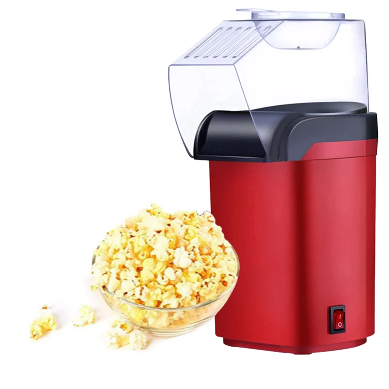 المنزل الكهربائية الذرة صانع الفشار المنزلية DIY التلقائي البسيطة الهواء الساخن ماكينة صنع الفشار المطبخ الأحمر الولايات المتحدة التوصيل
