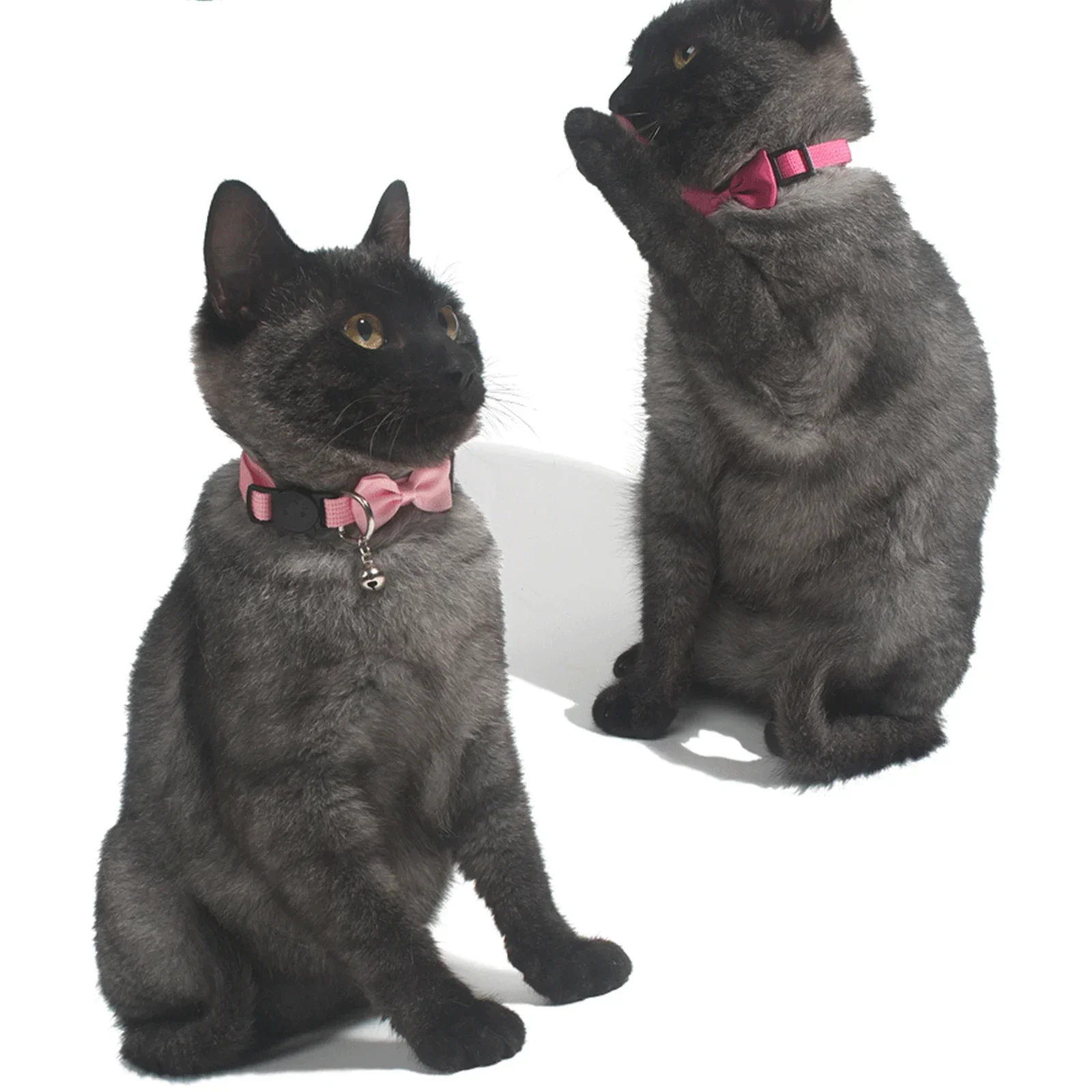 New 1PC Adjustable Pet Collar Puppy and Cat Nylon Leash Necklace with Bells and Bow Design Festival Wearable Party Cat Products