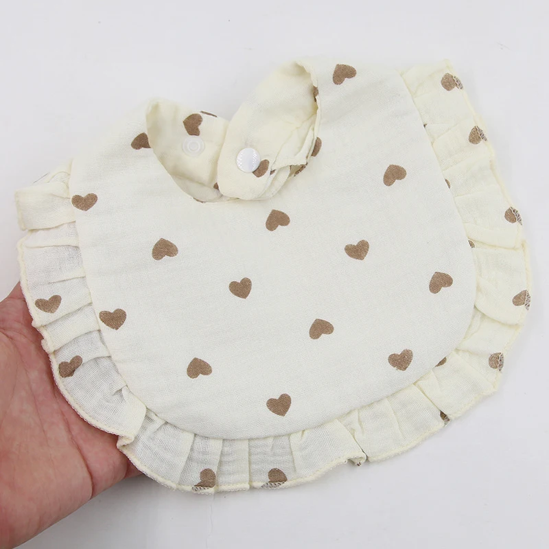 

Детские нагрудники с принтом, регулируемое полотенце на слюне, муслиновая хлопковая ткань с рюшами и оборками, шарф для кормления младенцев для девочек