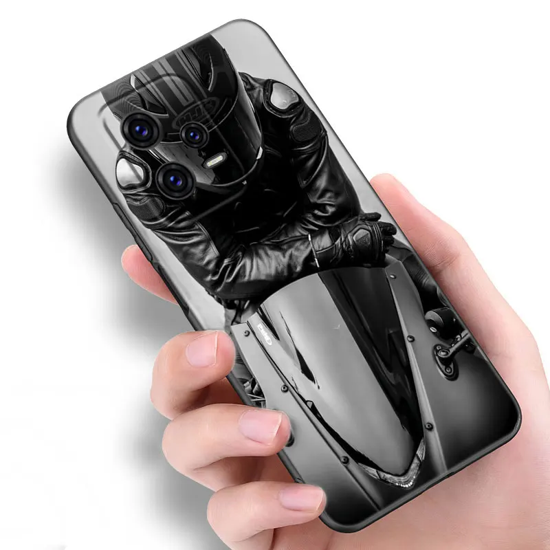 Moto Cross Motorcycle Sports Black Silicone Phone Case For Xiaomi Redmi Note 10 11 11S 12 13 4G 8 9 11T Pro 5G + 8T 9S 10S 12S