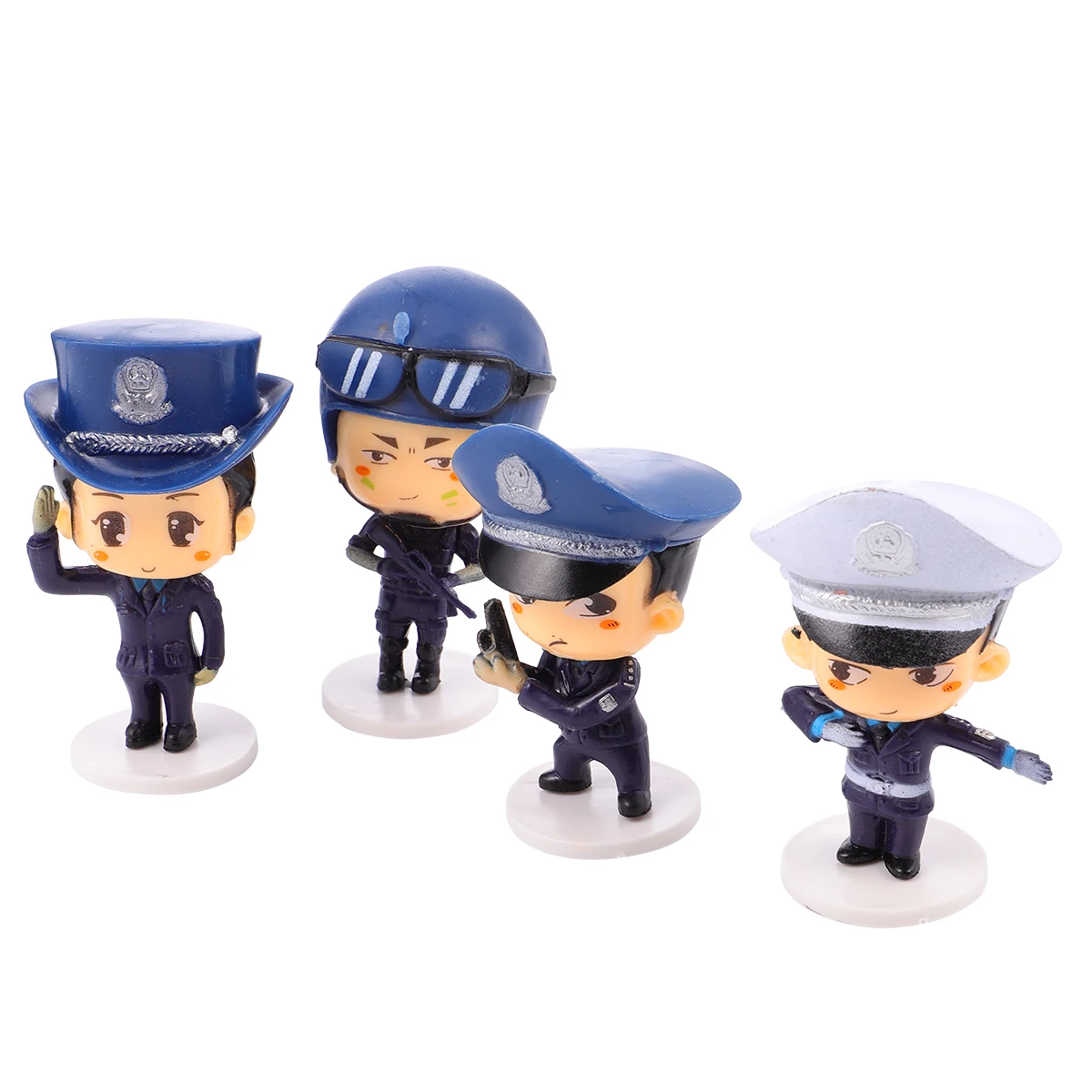

4 Pcs Police Flower Ornaments Fresh Color Cake Toppers Lovely Decoration Interesting Decorations Party Supplies Car