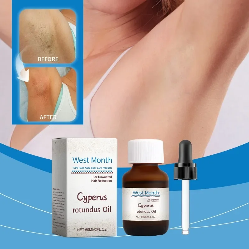 Aceite puro Cyperus Rotundus, suero de inhibición permanente del cabello, indoloro, potente restricción rápida de axila, piernas, brazos, cuidado