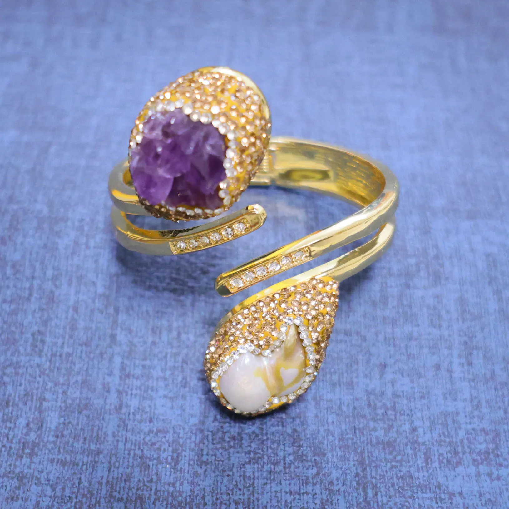 Natural Uruguayan Amethyst Jewelry Baroque Pearl Bracelet Amethyst bracelet Jewelry Cross Border