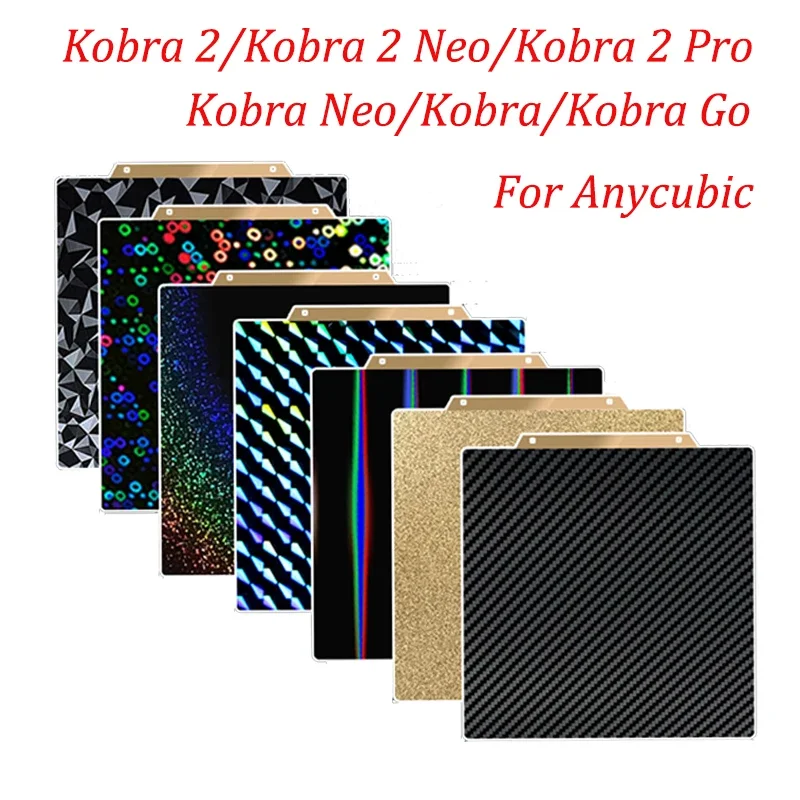 

Для Anycubic Kobra 2 PEO PET Строительная пластина 230x230 мм, двухсторонний принт PEI, пружинный стальной лист Neo/Kobra 2 Pro