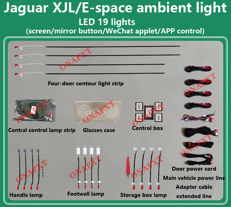 Lámpara de ambiente para Jaguar XJL E-PACE 2015-2021, iluminador de altavoz de techo modificado, decoración Interior de coche, nueva luz ambiental