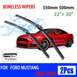 For Ford Mustang 2005-2006 Car Front Wiper U-Shape Soft Rubber Boneless Wiper HD Silent Durable Easy to Install Car Wiper22