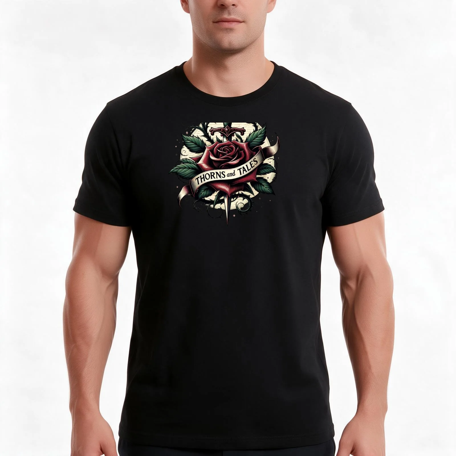 Thorns and Tales Fanfiction T-Shirt, Summer Casual Cotton Tee, Oversized Streetwear Tops, Vintage Graphic Print, 100% Cotton