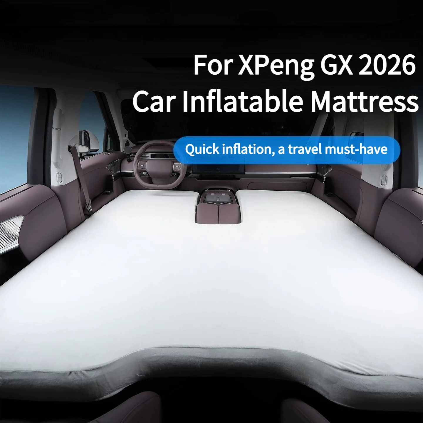 For XPeng GX 2026 Car Inflatable Mattress Suede Trunk Sleeping Pad Outdoor Camping Car Travel Accessories