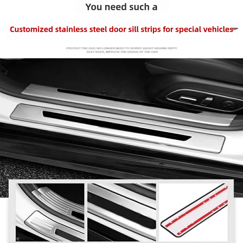 For Xpeng P7 P7+ 2022-25 Front Rear Door Sill Protector Welcome Pedal Cover Anti-drity Anti-scratch Strip Protective Accessory 2
