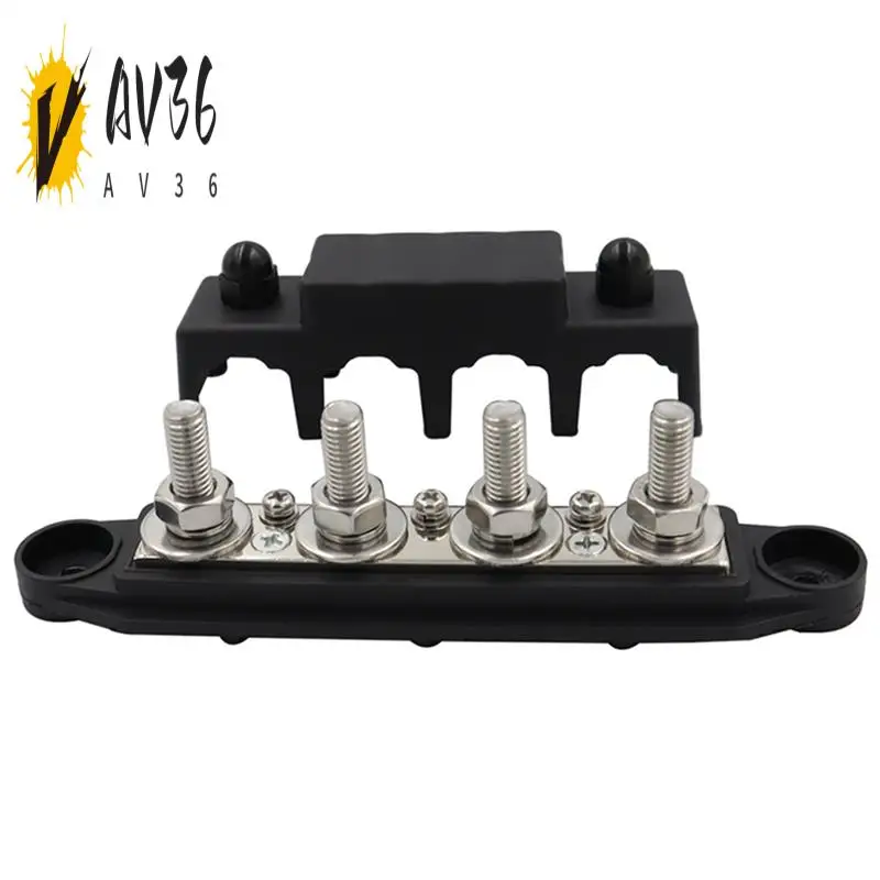 

AV36-M10 Busbar Box Board 250A 4 Terminals Current Busbar Cable Box Power Box Spare Parts Parts Suitable For RV Yacht Car