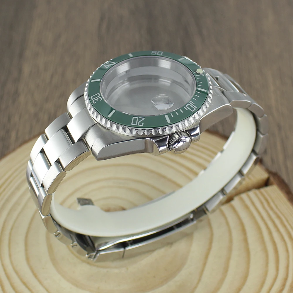 Водонепроницаемый корпус часов 40 мм, 200 м, аксессуары, светящийся керамический безель, сапфир для NH35 NH36 8215 SUB GMT, ремешок Oyster, скользящая пряжка