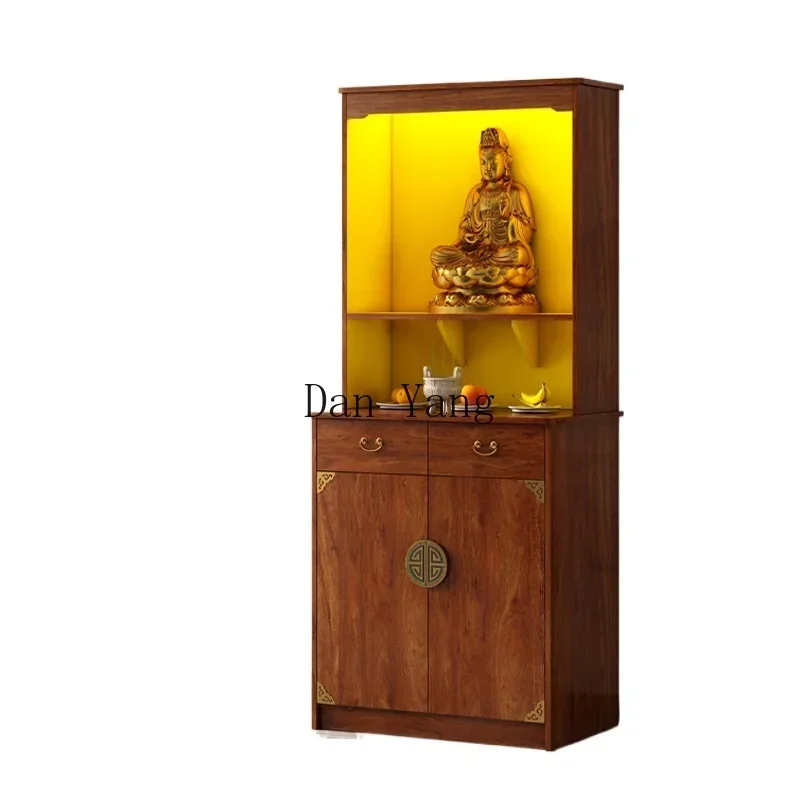 LAB Household Buddha statue offering table with door, modern style Guanyin worship Buddha cabinet offering table