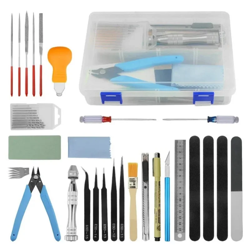 Action Figures Model Making Tools Set DIY Assembled Figurine Anime Accessories Tweezers Pliers Sandpaper Pen-Knife Basic Tools