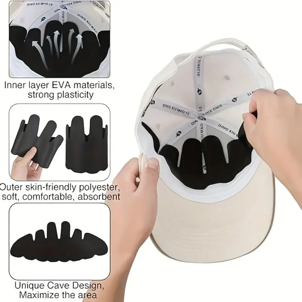 5pcs Portable Prevents Stains Hat Sweat Liner Disposable Self-Adhesive Sweatband Durable Absorbing Pad Fitness