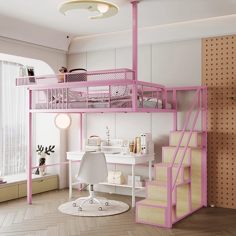 

Лофт из кованого железа, экономия места, приподнятая кровать, гамак, кровать-чердак, подвесная кровать для квартиры, маленькая квартира, одинарная