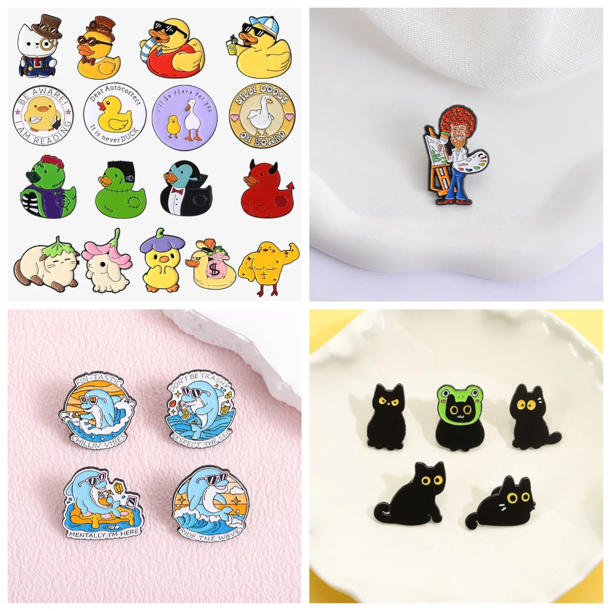 Badges Metal Creative pink Brooch On Clothes cartoon personalized brooch clothing bag decoration badge Pins For Backpacks