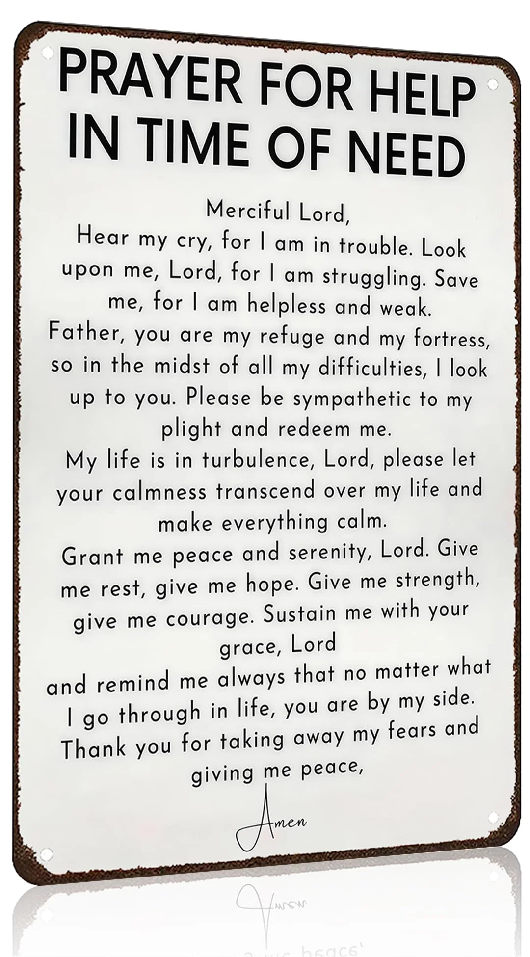 Funnysign Christian Gift Prayer Protection Family Religious Tin Sign for Home Church Prayer Room Office Church Decoration 20 X 30cm (3987)