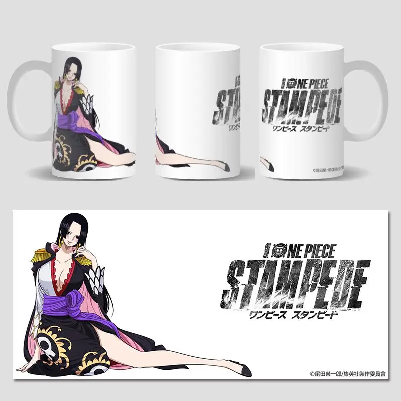 

New One Piece Anime peripheral creative Luffy Jobana Me Robin 2D ceramic mug desktop ornaments drinking water cup holiday gift
