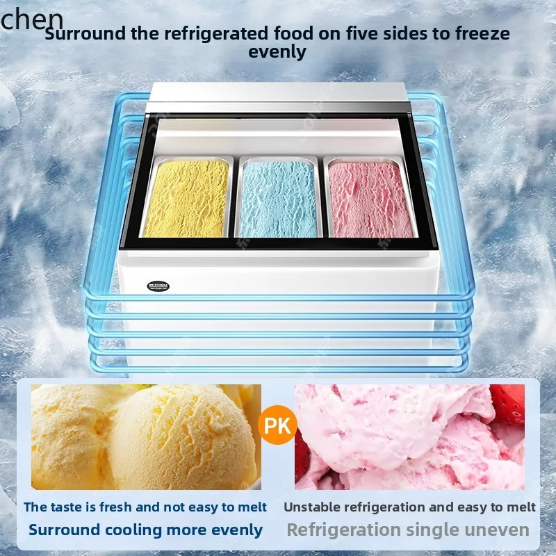 Vetrina per gelato ZML Armadietto per gelato congelato Armadietto per gelato allo yogurt fritto con taglio spesso