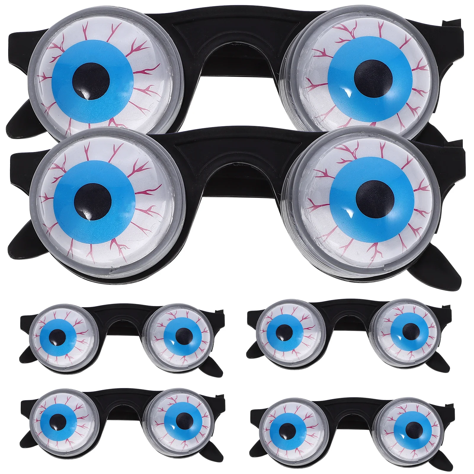 6Pcs Novelty Eyeball Glasses with Bouncing Eyes Fun Gag Gift for Halloween Party Favors Prank Glasses for Men Women
