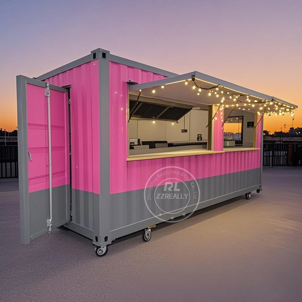 레트로 스타일 컨테이너 카페 이동식 컨테이너 바 레스토랑 커피숍 푸드 키오스크 유럽 표준