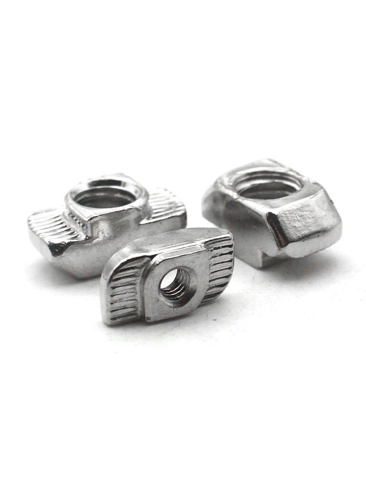 Écrous en T Standard européen pour profilés en aluminium, blocs d'écrous de bateau nickelés pour série 20 30 40 45 M3 M4 M5 M6 M8, 5 à 25 pièces