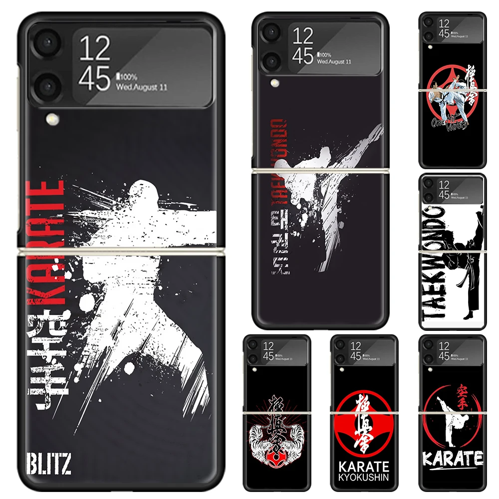 Oyama Kyokushin Karate Hard PC Phone Case dla Samsung Galaxy Z Flip 6 5 4 3 Black Cover ZFlip6 Flip5 Flip4 5G Foldable Print Cas