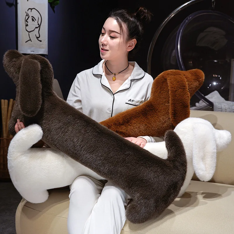 

Плюшевая игрушка-подушка в виде длинношерстного такса, милая мягкая пушистая собачка, плюшевая игрушка для детей, подарок на день рождения, декор для дома