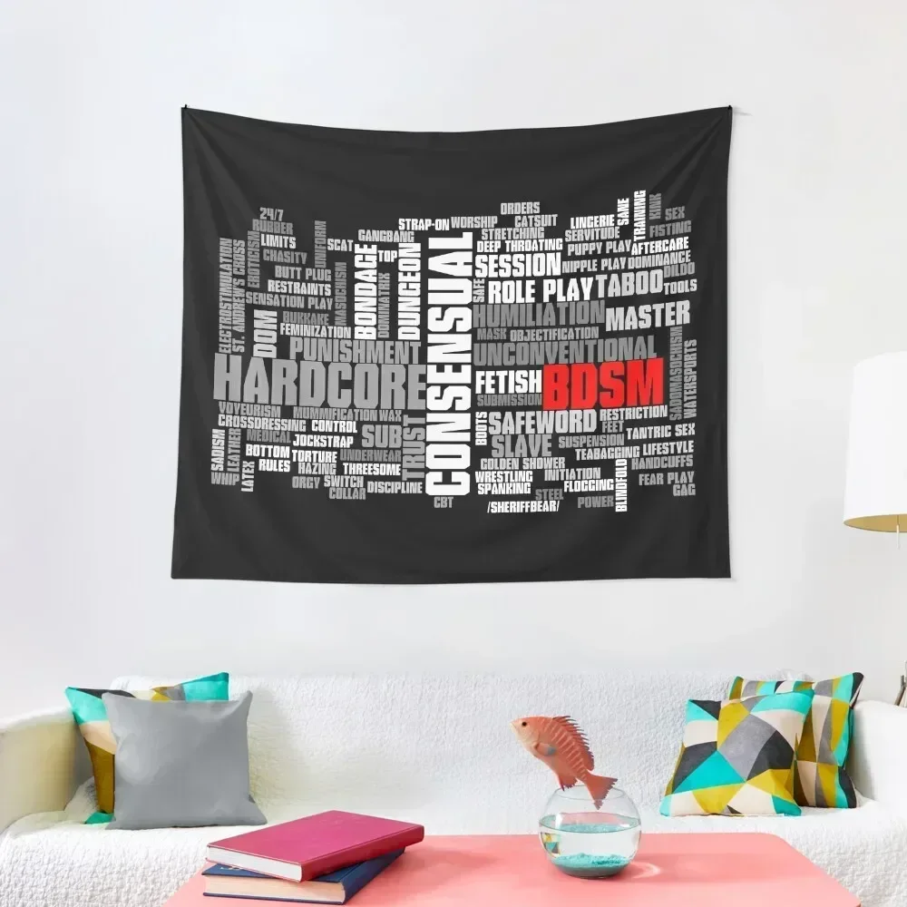 كلمات BDSM سحابة نسيج غرفة ديكور لطيف مخصص ديكورات المنزل نسيج جدار ديكو