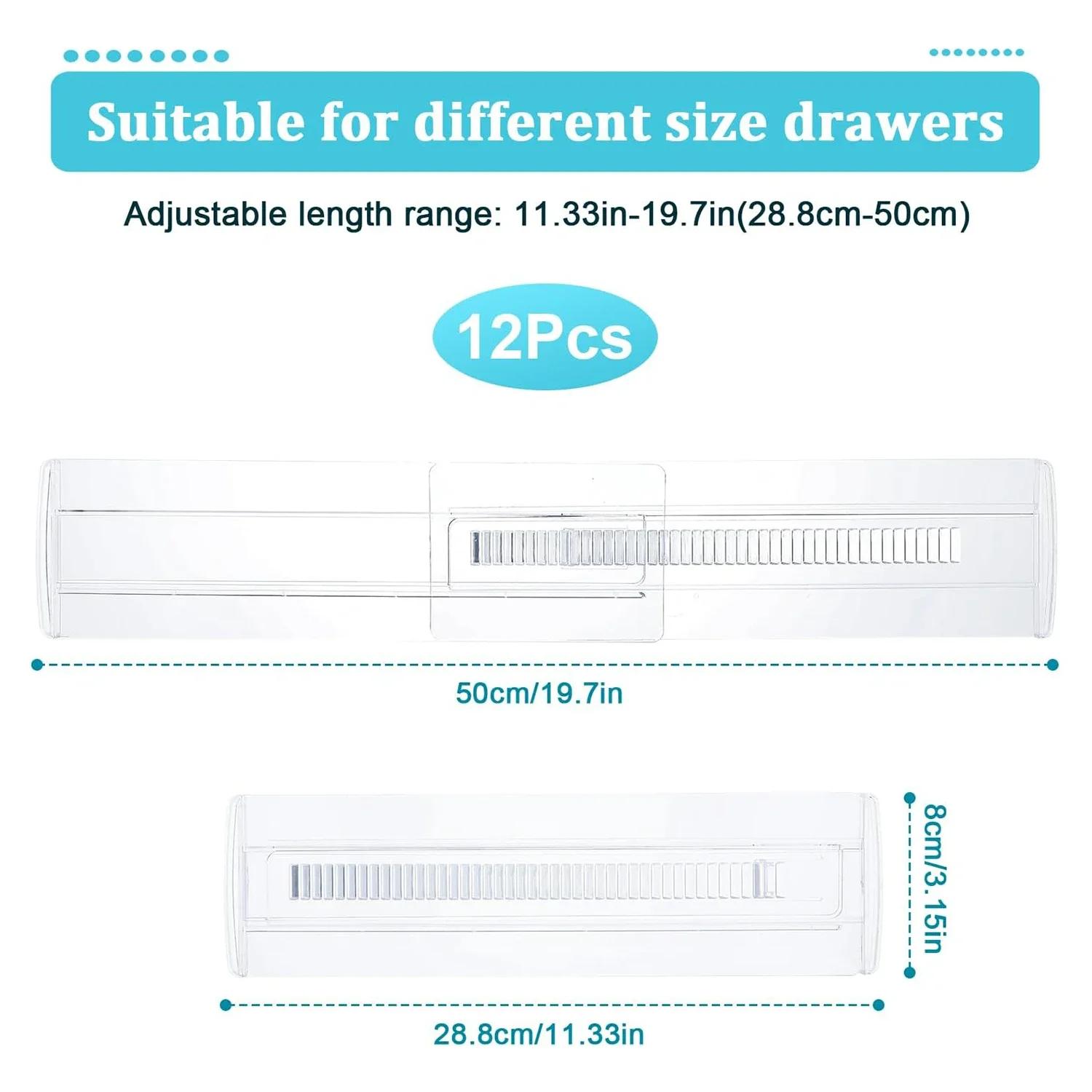 4/6/8/12 Pack Expandable Drawer Dividers, Dividers for Kitchen Utensils, Bedroom Clothes, Organization and Storage